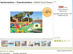 Moins de 300 euros la semaine en demi pension à Fuerteventura (canaries) départ de Lyon le 10 mars