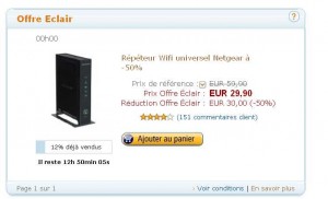 Repeteur wifi à 22.32 euros port inclu en vente flash