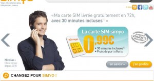 Simyo : 0.99 euros la puce sim sans engagement avec 20 minutes de communications incluses  …terminé