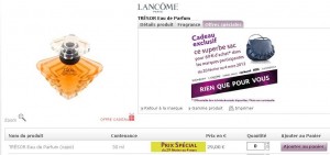 Eau de parfum Tresor de Lancome à 29 euros en vapo 30ml … terminé ..