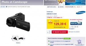 Camescope Samsung F54 à moins de 130 euros chez conforama