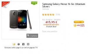 Samsung Galaxy Nexus à 415€ port inclu sans simlockage