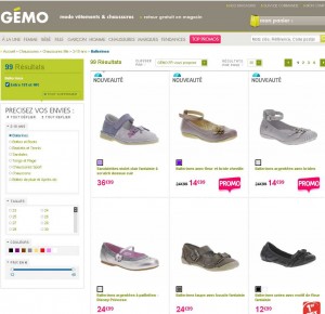 Gemo sur internet: deuxième paire de chaussure enfant à 1 euro le 4 avril 2012 .. terminé