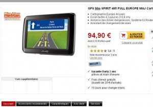 GPS MIO SPIRIT 485 FULL EUROPE à moins de 95 euros port inclu