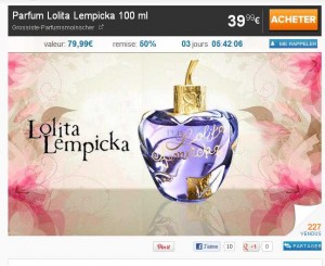 Eau de parfum Lolita Lempicka 100 ml à 47,40 euros port inclu