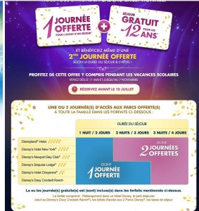 Disneyland Paris : 1 journée offerte sur un séjour et séjours enfants gratuits