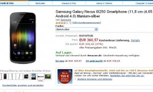 Smartphone Samsung Galaxy NEXUS i9250 à moins de 358 euros port inclu .. encore dispo