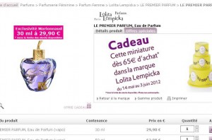 Eau de parfum Lolita Lempicka à 29.9 euros en 30ml