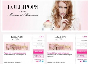 30 euros le bon d’achat de 70 valable chez lollipops ( en boutique ou sur internet)