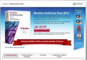 MC Afee Antivirus gratuit pour 6 mois (uniquement en le telechargeant ce jour jusqu’à minuit )