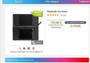 Console portable Nintendo DSI à 109 euros … faire vite