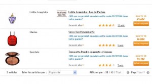 Nocibe:  30 pourcent de remise sur Lolita Lempicka , Clarins eau dynamisante , Guerlain Terracota du 7 au 13 mai 2012