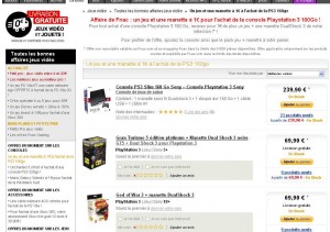 Fnac:  une console PS3 160Go à 220.25 achetée = une manette et un jeu supplementaire pour 1 euro de plus