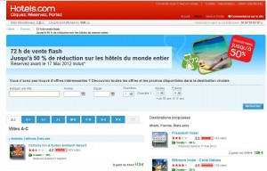Vente flash Hotels.com .. jusqu’à 50% de remise sur des hotels dans le monde entier