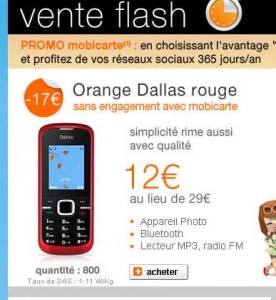 12 euros port inclu un téléphone mobile en formule prépayée sans engagement