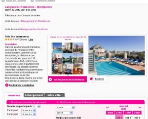 AppartHotel sur Montpellier à moins de 500 euros en juillet (à partir même de 326euros) la semaine
