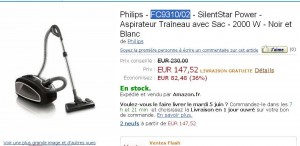 Aspirateur traineau Philips FC9310/02 à moins de 150 euros (contre autour de 200 generalement)