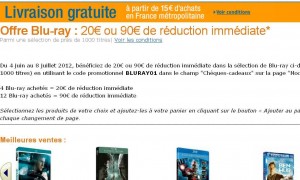 Blu ray : 20 euros de remise pour 4 achetés , 90 euros pour 12 achetés