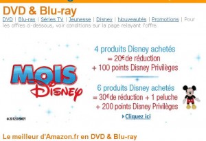 Films, jouets, jeux videos Disney sur amazon : 30 euros de remise pour 6 articles et avec une peluche en prime