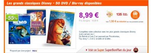 8.99 euros le dvd disney avec 1.35 euros de bon d’achat en prime .. uniquement ce jour