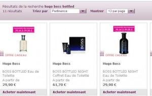Hugo Boss Bottled et Bottled Night à 23.95 hors frais de port en 30 ml