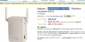 Répéteur wifi netgear WN3000RP-100FRS à 41 euros port inclu
