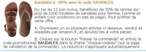 30 pourcent de remise sur les sandales jusqu’au 12 juin sur amazon ..