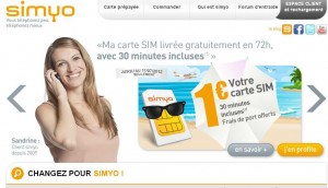 Puce sim prépayée simyo à 1 euro seulement avec 20 minutes de communication incluses valables 3 mois