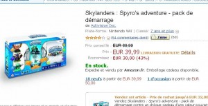 Skylanders Spyro’s Adventure pack de démarrage pour Wii à moins de 40 euros