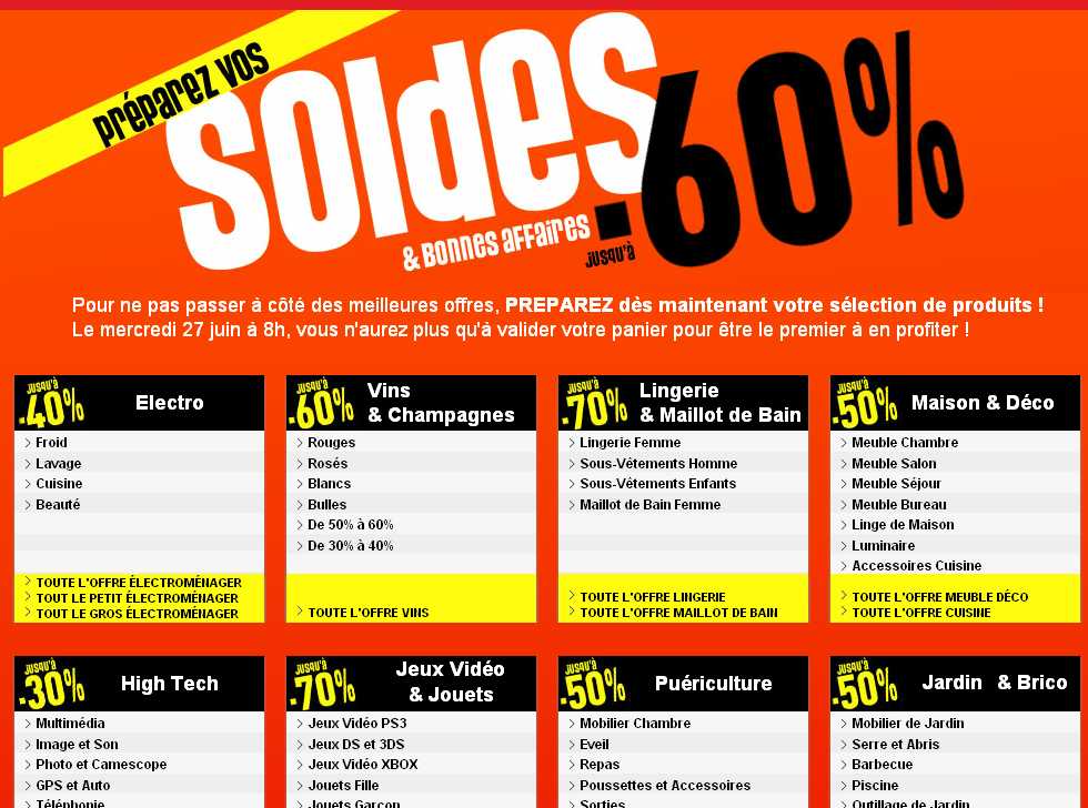 Auchan.fr voir et préselectionner les produits soldés