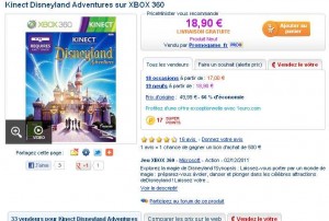 jeu Disneyland Adventures pour xbox360 kinect à 18.90 euros port inclu