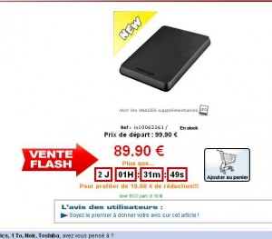Un disque dur 2.5 pouces , 1To et usb3 à moins de 90 euros livraison incluse