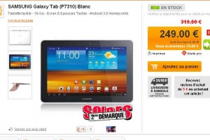 Tablette Galaxy Tab 8.9 16go wifi à moins de 257 euros port inclu