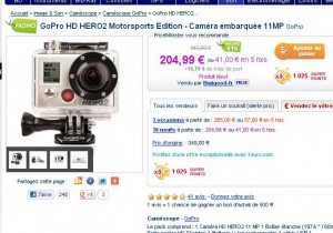 Camera GoPro Hero2 Motorsport à 205.99 euros port inclu avec 10 euros de bons d’achat en prime … le 4 juillet