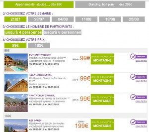 Locations à la montagne en juillet – aout à partir de 99 euros la semaine … Chalets à partir de 299 euros