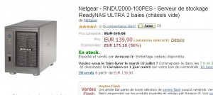 Boitier serveur Readynas de Netgear à 139 euros (pas à moins de 200 ailleurs)