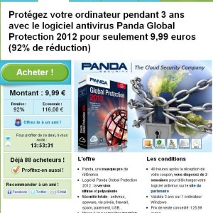 Antivirus Panda pour pc à 9.99 pour 1 poste/ 3 ans .. encore dispo