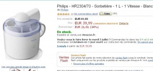 Sorbetière Philips HR2304/70  à moins de 40 euros port inclu