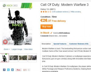 Call of duty Modern Warfare 3 pour xbox en version anglaise pour 26.37 euros  port inclu