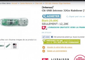 11.66 euros port inclu la clé USB 32go usb2