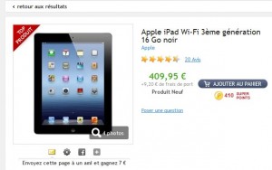 moins de 420 euros le nouvel ipad 16go wifi