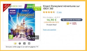 16.90 euros port inclu le jeux disneyland kinect adventures pour xbox360