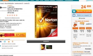 Antivirus Norton Internet Security 2012 3 postes 1 an à 24.99 euros