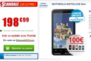 Smartphone Motoluxe de Motorola qui revient à moins de 150 euros ..