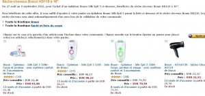 Un sèche cheveux braun à 1 euro pour l’achat d’un épilateur de la marque = 62.48 euros l’épilateur silk epil 5280 + le seche cheveux