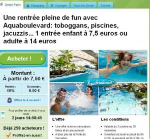 Aquaboulevard :billets à moitié prix pour y aller jusqu’à fin novembre 2012 : offre jusqu’au 28/09