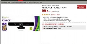 Capteur KINECT pour xbox 360 à 99 euros port inclu