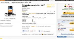 Baladeur Samsung Galaxy S wifi 3.6 concurent de l’ipod touch  à moins de 106 euros port inclu pour les adherents fnac