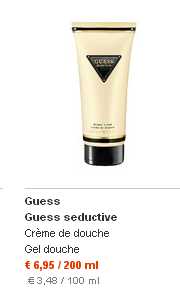 Bon plan gels douches et  produits corps de marques sur douglas .. 6.95 gel douche guess , 11.95 lancome miracle ..
