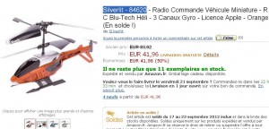 Helicopter Silverlit pour iphone, ipod , ipad à 41 euros port inclu